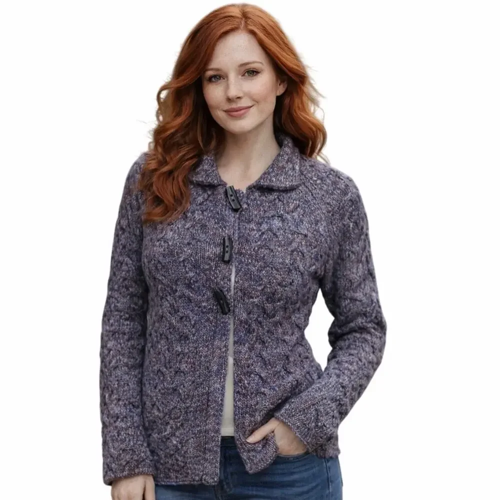 Sundance Alpaca Wool Blend Cable Knit Toggle Cardigan Sweater Medium Cozy